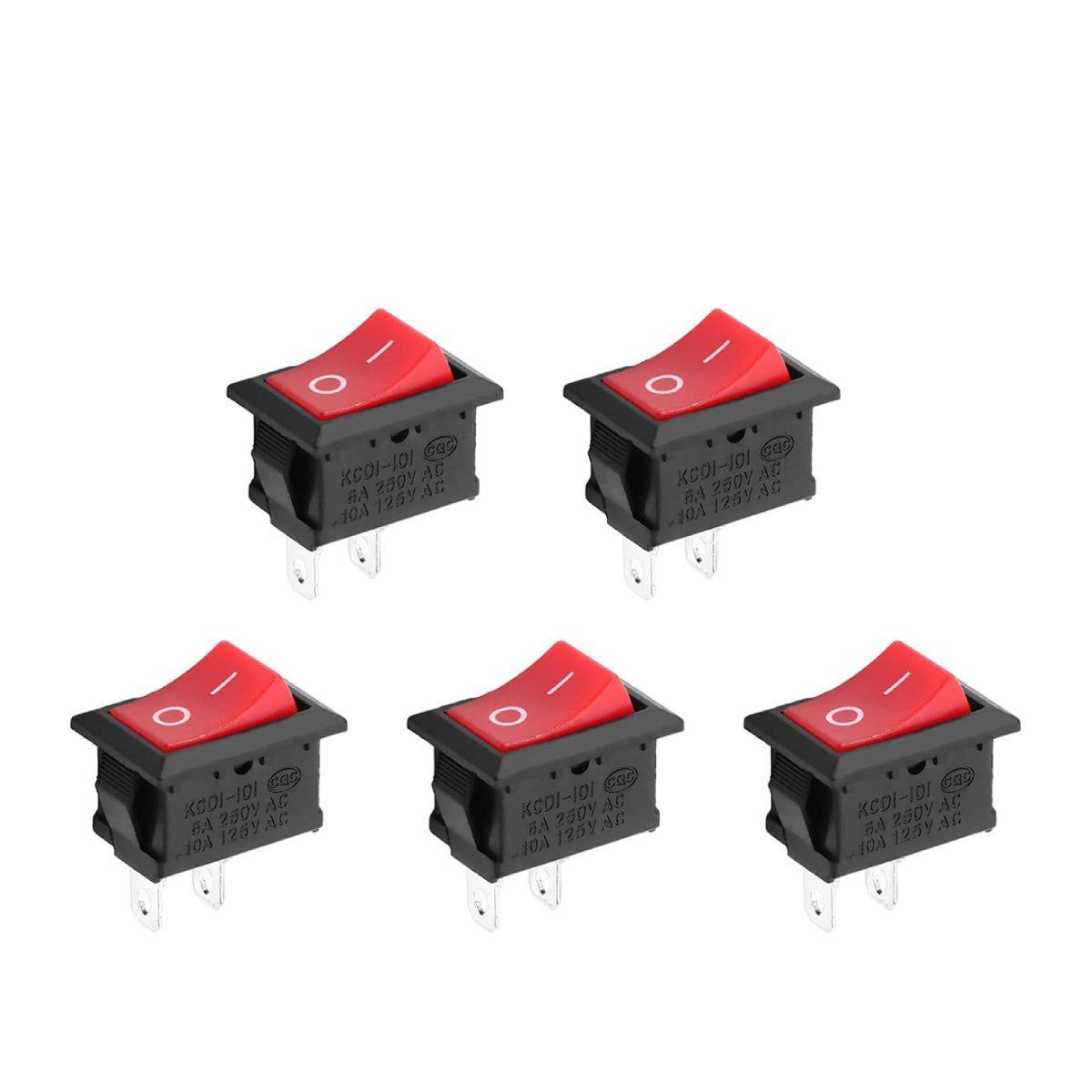 Rocker Switch 2 PIN ON - OFF SPST 125VAC/10A 250VAC/6A 21x15mm Red KCD1 - 101 2X/5X/10X - Envistia Mall