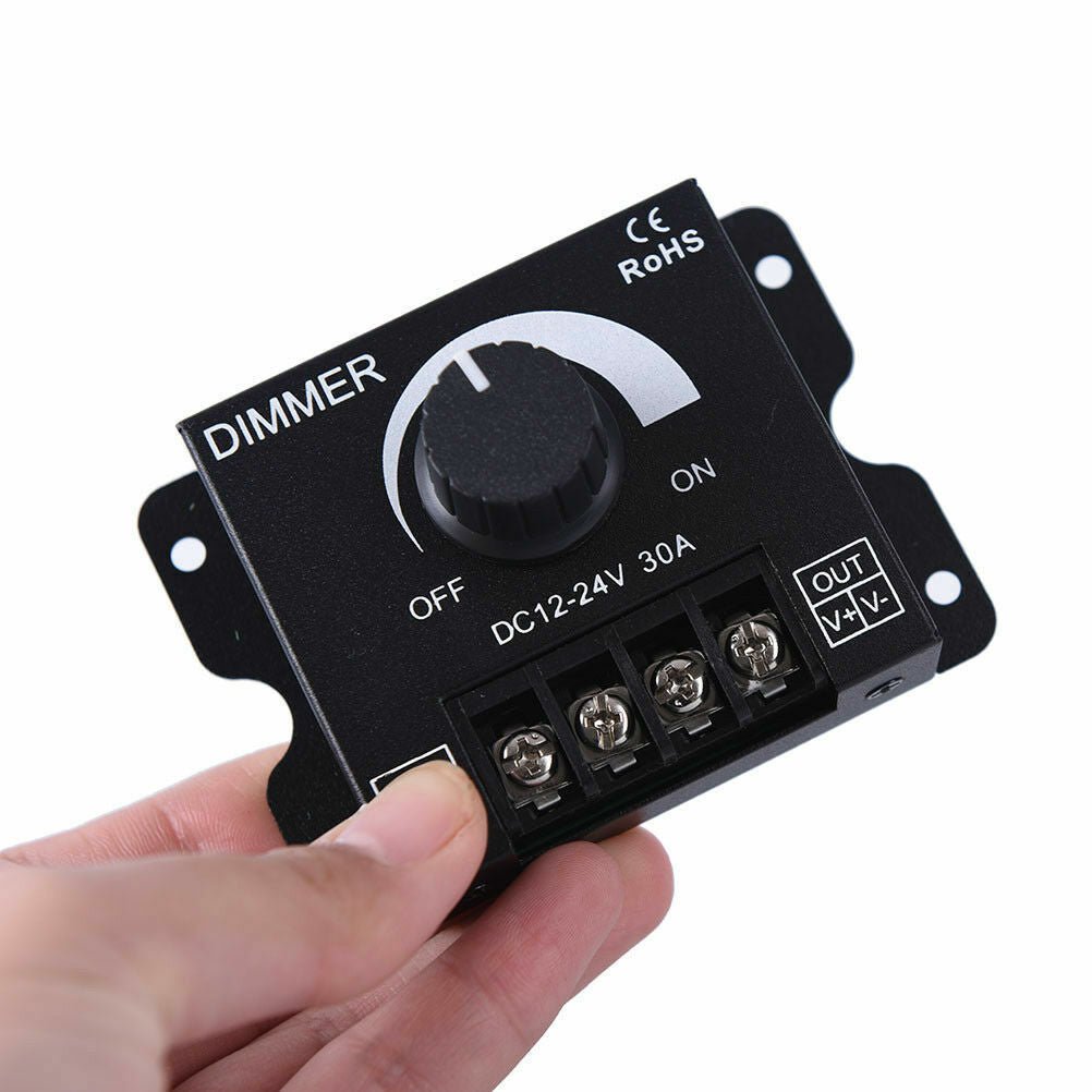 30A 12V-24V Manual LED Dimmer Controller for LED Strip Lights – Envistia  Mall