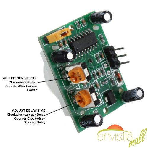 HC-SR501 PIR IR Passive Infrared Motion Detector Sensor Module for Arduino DIY - Envistia Mall