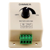 Manual LED Dimmer Controller for LED Strip Lights 12V-24V 8A Mountable with Terminals - Envistia Mall