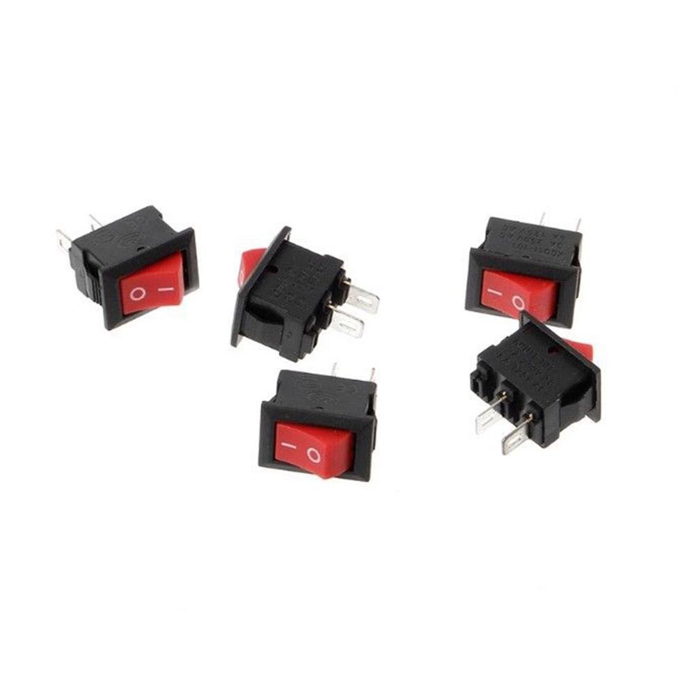 Mini Rocker Switch 2 PIN ON-OFF SPST 125VAC/6A 250VAC/3A Red