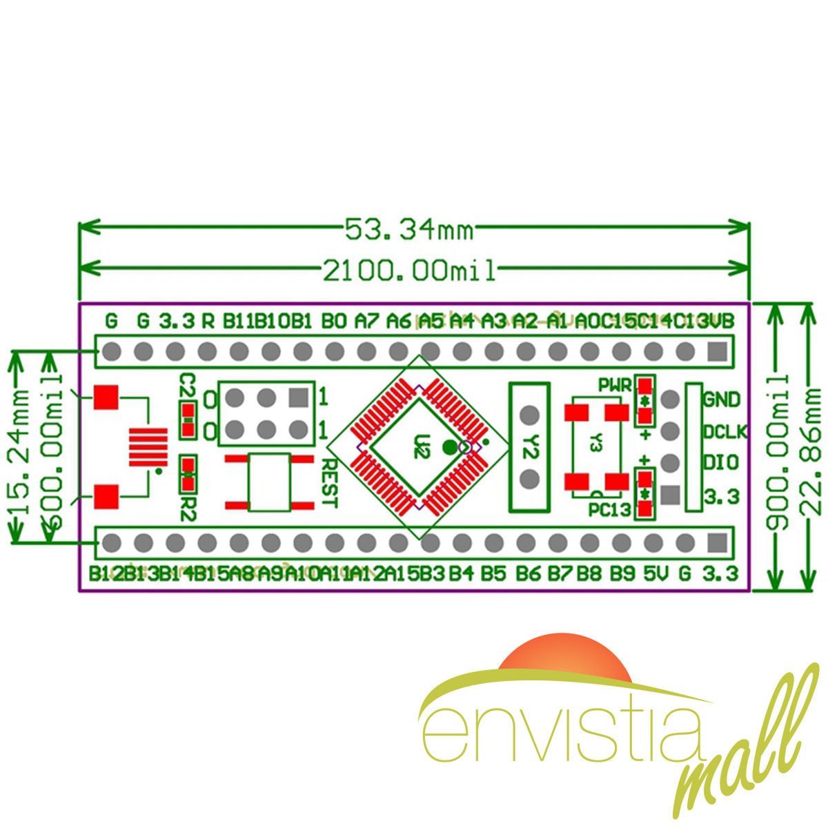 STM32F103 ARM 72MHz 32-bit Cortex-M3 Leaf Maple Mini USB STM32 Microcontroller - Envistia Mall