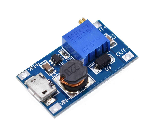 MT3608 5V-28V Micro-USB Step Up Boost DC/DC Converter Module