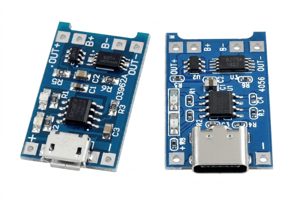 TP4056 + DW01A MicroUSB and USB-C 5V 1A 18650 Lithium Battery Dual Function Charger Boards