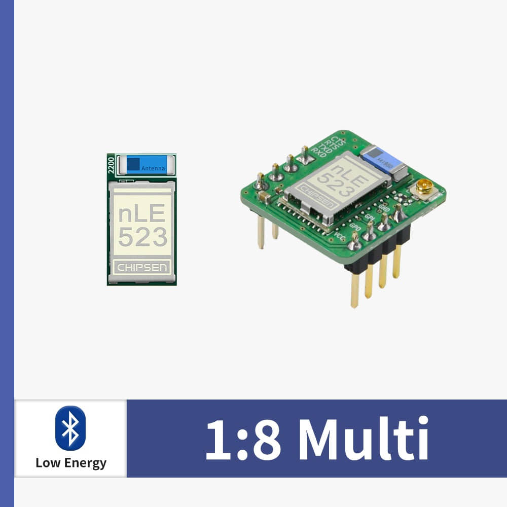 BoT-nLE523 Bluetooth BLE Class 1.5 (+7dBm) Master/Slave/1:8 Multiconn Modules - Envistia Mall