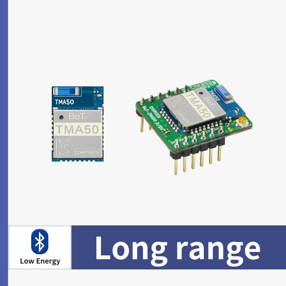 BoT-TMA50 Long Range Bluetooth BLE Class 1 (+20dBm) Master/Slave/1:8 Multiconn Modules - Envistia Mall