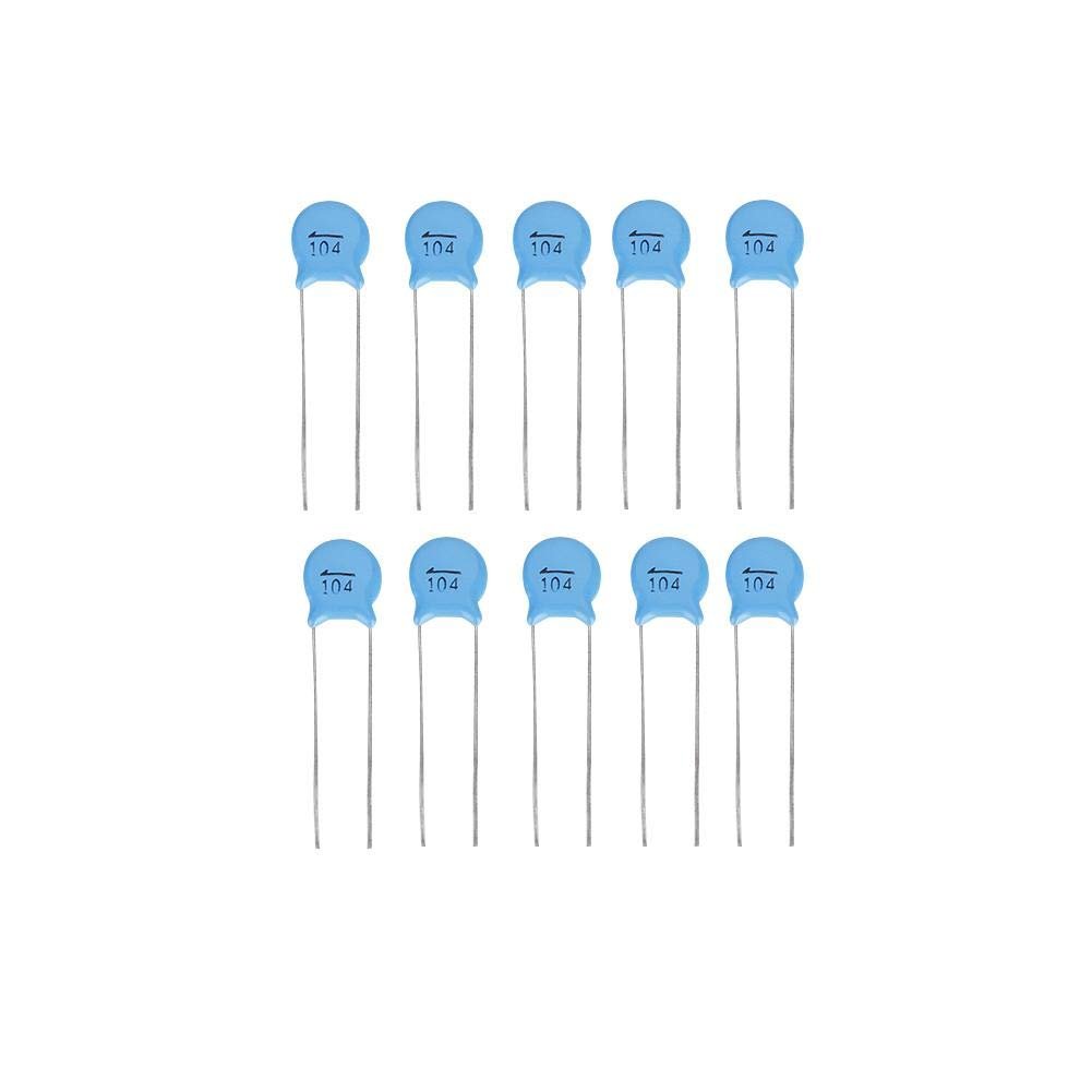 0.1uF (100nF) 500V Ceramic Disc Capacitors - Pack of 10/25/50/100 - Envistia Mall