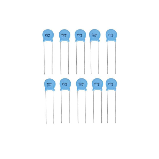 0.1uF (100nF) 500V Ceramic Disc Capacitors - Pack of 10/25/50/100 - Envistia Mall