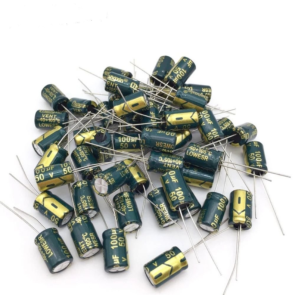 100µF 50V Low ESR Electrolytic Capacitor — 105°C, Radial, High Frequency