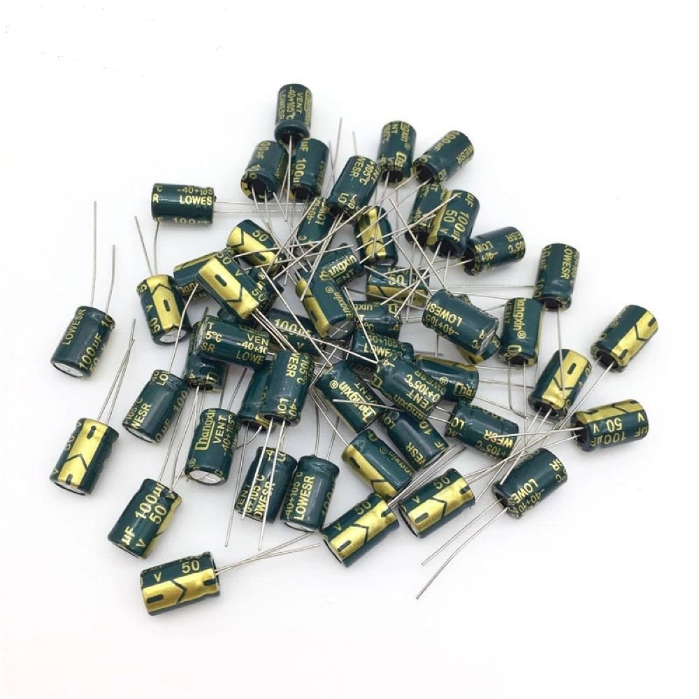 100µF 50V Low ESR Electrolytic Capacitor — 105°C, Radial, High Frequency