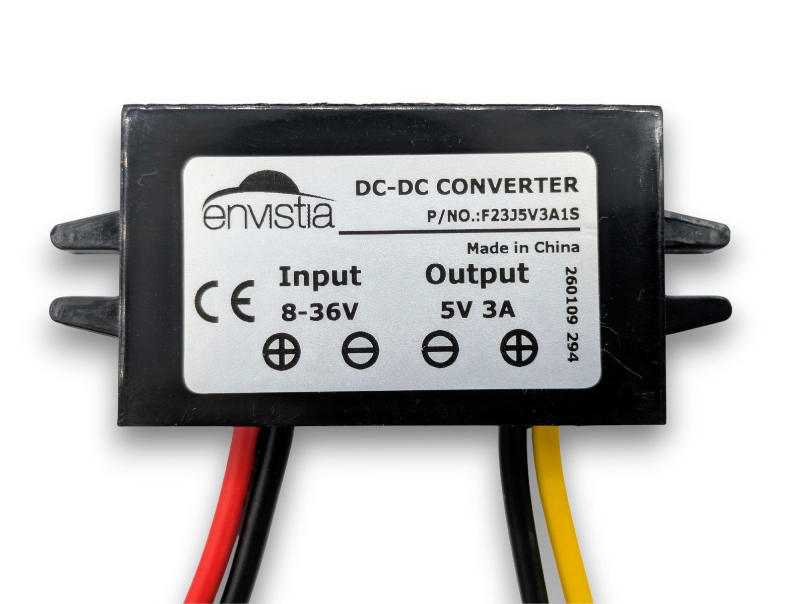 Envistia 12V (8-36V) In To 5V Out 3A 15W Waterproof DC-DC Step-down Buck Converter Power Supply Module