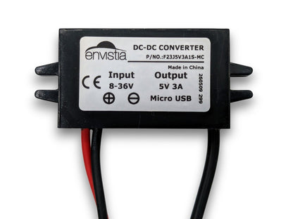 F23J5V3A1S-MC 12V (8-36V) In To 5V Out DC-DC Converter Module 3A 15W with Micro USB Output Top View - Envistia Mall