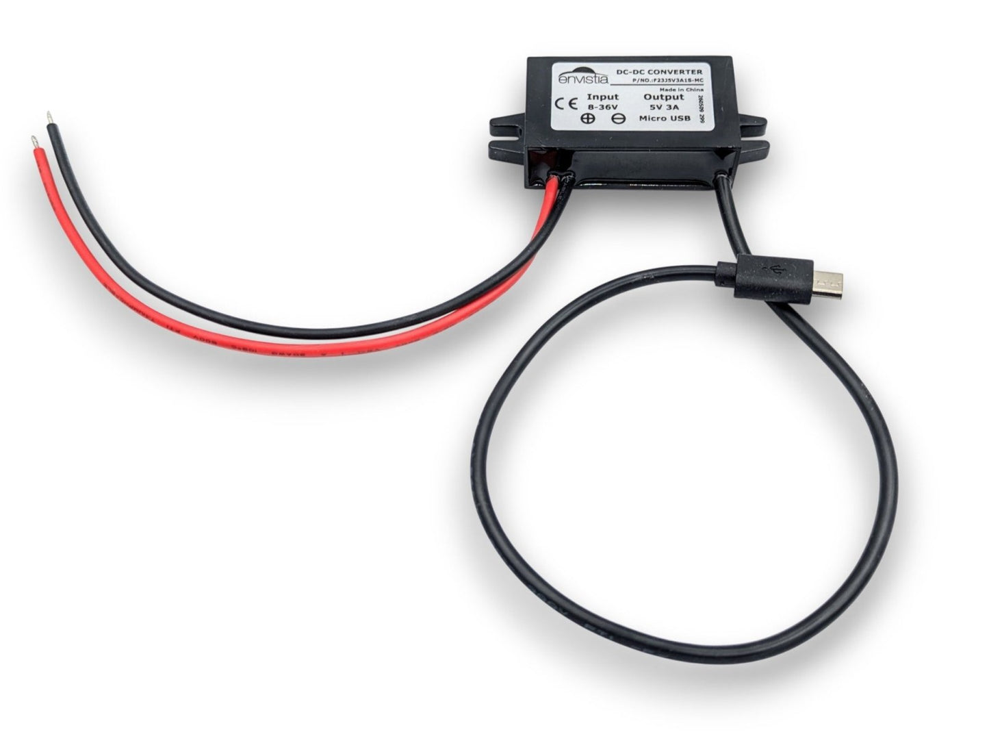 F23J5V3A1S-MC 12V (8-36V) In To 5V Out DC-DC Converter Module 3A 15W with Micro USB Output - Envistia Mall