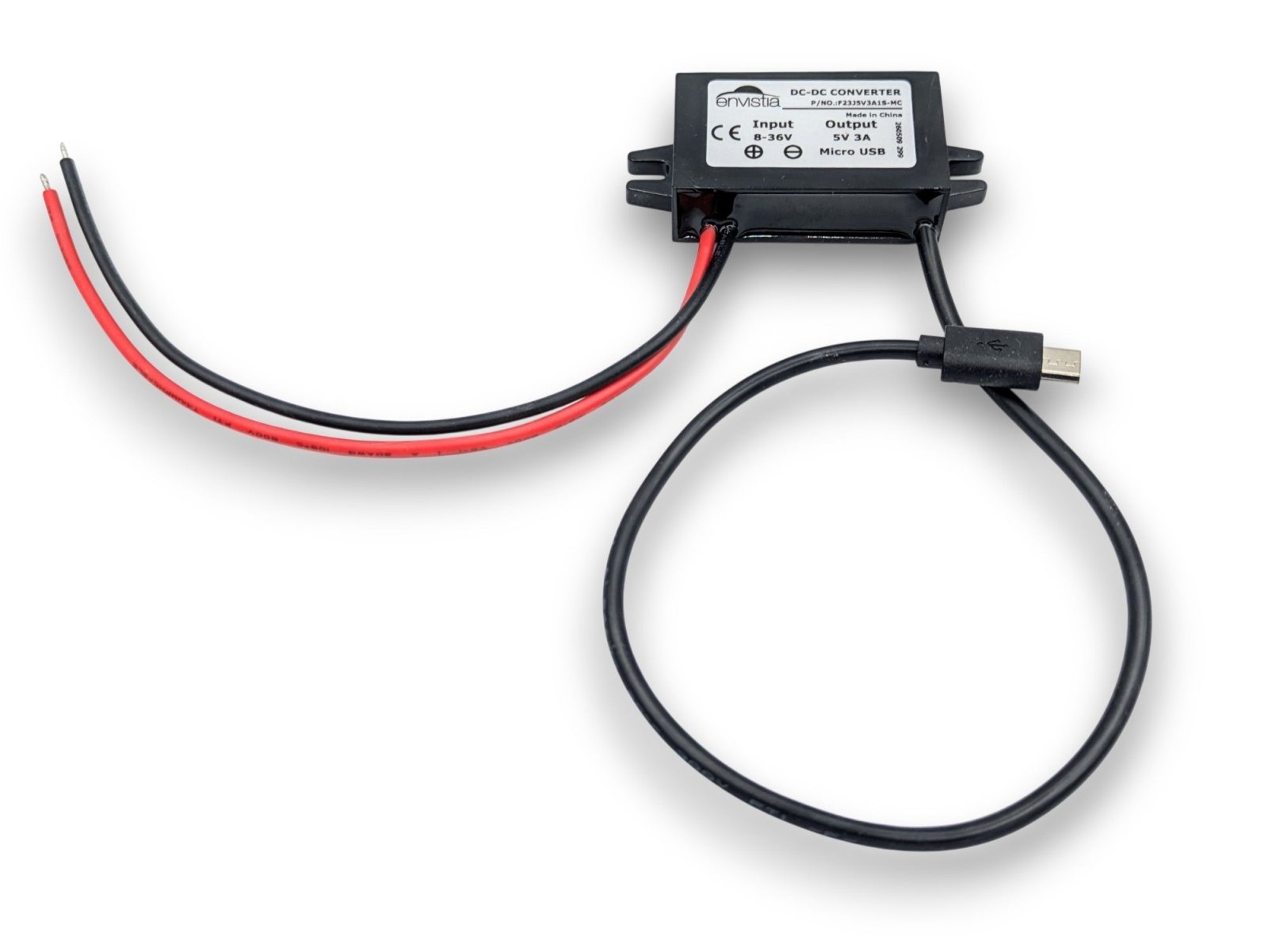 F23J5V3A1S-MC 12V (8-36V) In To 5V Out DC-DC Converter Module 3A 15W with Micro USB Output - Envistia Mall