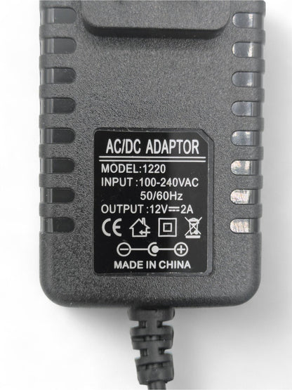 12V AC/DC Wall Mount Adapter 2A 24W w/ 5.5mm x 2.1mm DC Output Connector + Screw Terminal Adapter - Envistia Mall