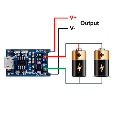 2 Pieces Enhanced Micro - USB Powered 5V 1A 1S LiPo Battery Charger TP4056 / DW01 Module - Envistia Mall