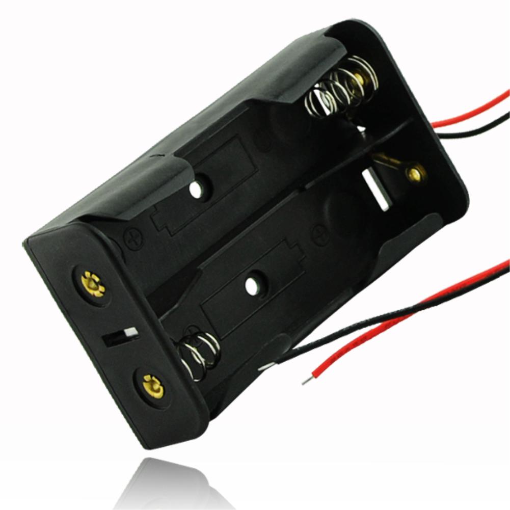 2S Battery Holder Case Box for 2X 18650 8V Li - Ion Batteries with 6" Wire Leads - Envistia Mall