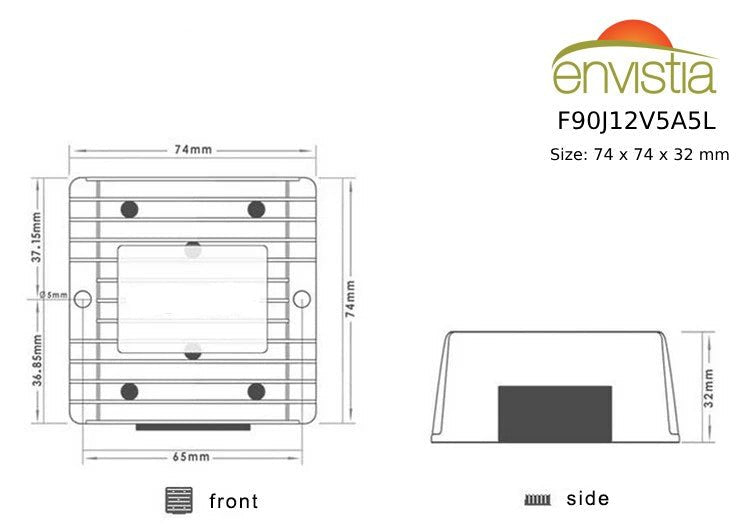 30 - 90V In To 12V Out 5A 60W Waterproof DC - DC Step - Down Buck Converter Module - Envistia Mall