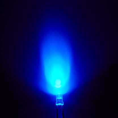 3mm Bright Blue LED – 455-465nm Clear Transparent (10/25/50/100 Pack) - Envistia Mall