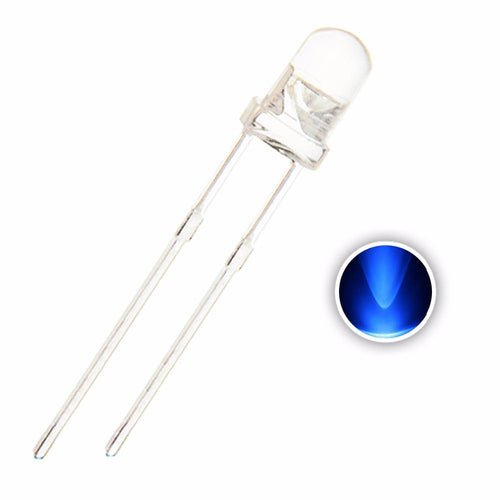3mm Bright Blue LED – 455-465nm Clear Transparent (10/25/50/100 Pack) - Envistia Mall