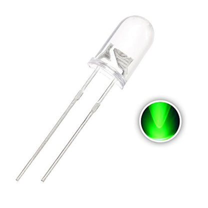 3mm Bright Green LED – 515-520nm Clear Transparent (10/25/50/100 Pack) - Envistia Mall