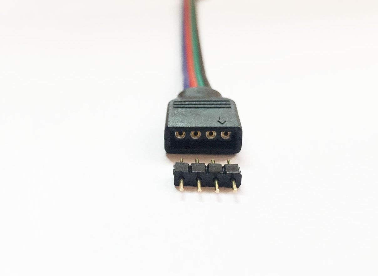 4 Pin Male Connectors for 3528 5050 2835 SMD RGB Led Strip Lighting - 10/25/50/100 Piece Packages - Envistia Mall