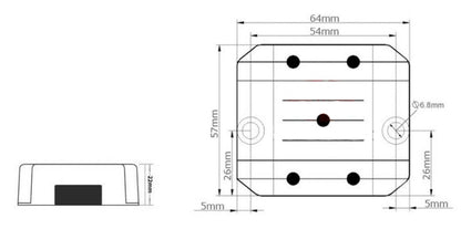 48V (30-60V) In To 24V 10A 240W Industrial DC-DC Waterproof Step Down Converter Power Supply Module EM-48S2410Z Dimensional Drawing