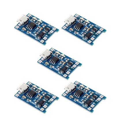 5 Pieces TP4056 / DW01A Enhanced Micro - USB Powered 5V 1A 1S LiPo Battery Charger Module - Envistia Mall