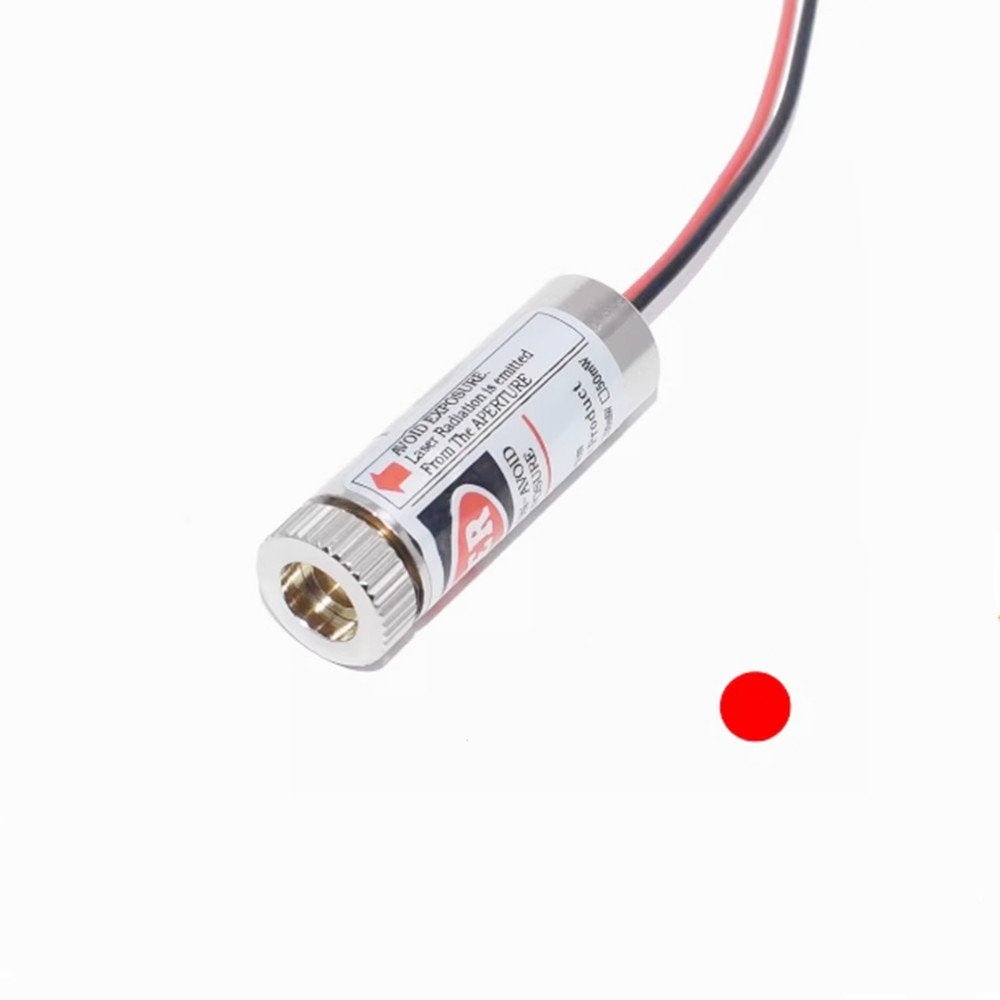 650nm 5mW Red Dot Laser Diode Module — Adjustable Focus, APC Driver, 3-6VDC, 12mm Brass Housing - Envistia Mall
