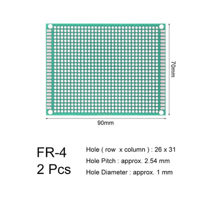 7*9cm Double - Sided FR - 4 Prototyping Breadboards 806 Plated - Through Holes - Pack of 2 Pieces (Copy) - Envistia Mall