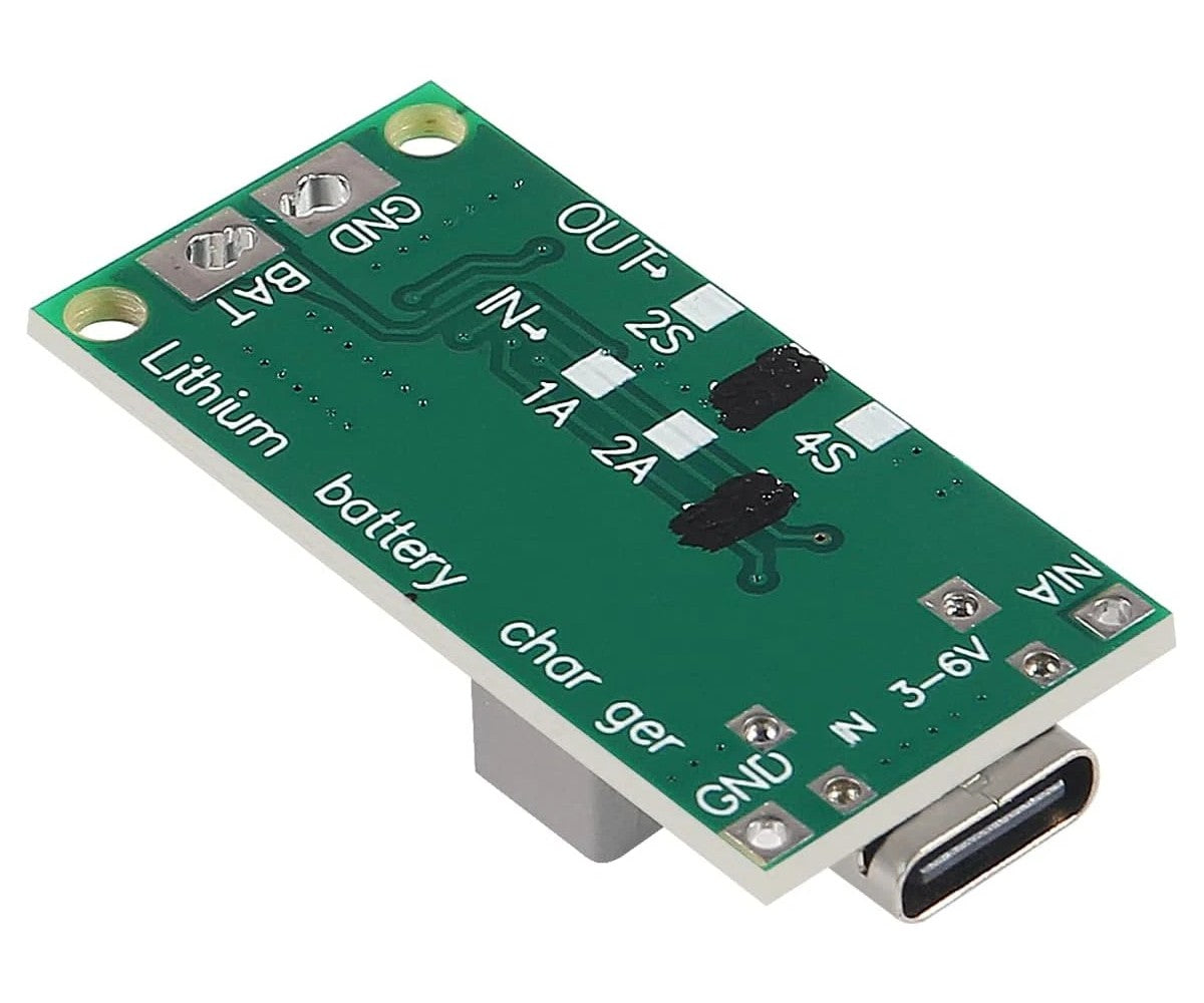 Type-C 2S 3S 4S Boost Battery Charger Module – 8.4V/12.6V/16.8V 18650 Charging Board Back Side