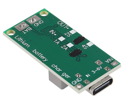 Type-C 2S 3S 4S Boost Battery Charger Module – 8.4V/12.6V/16.8V 18650 Charging Board Back Side