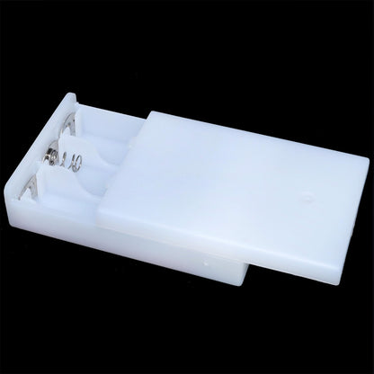 Battery Holder Case for 3X (4.5V) AA Batteries w/ Cover, Switch & USB Connector / White - Envistia Mall