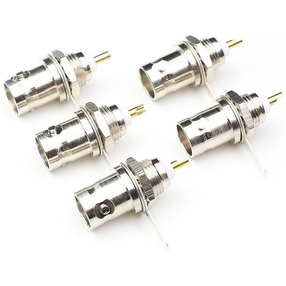 BNC Female Jack Straight Bulkhead Mount Solder Cup RF Connector (1/2/5/10 packs) - Envistia Mall