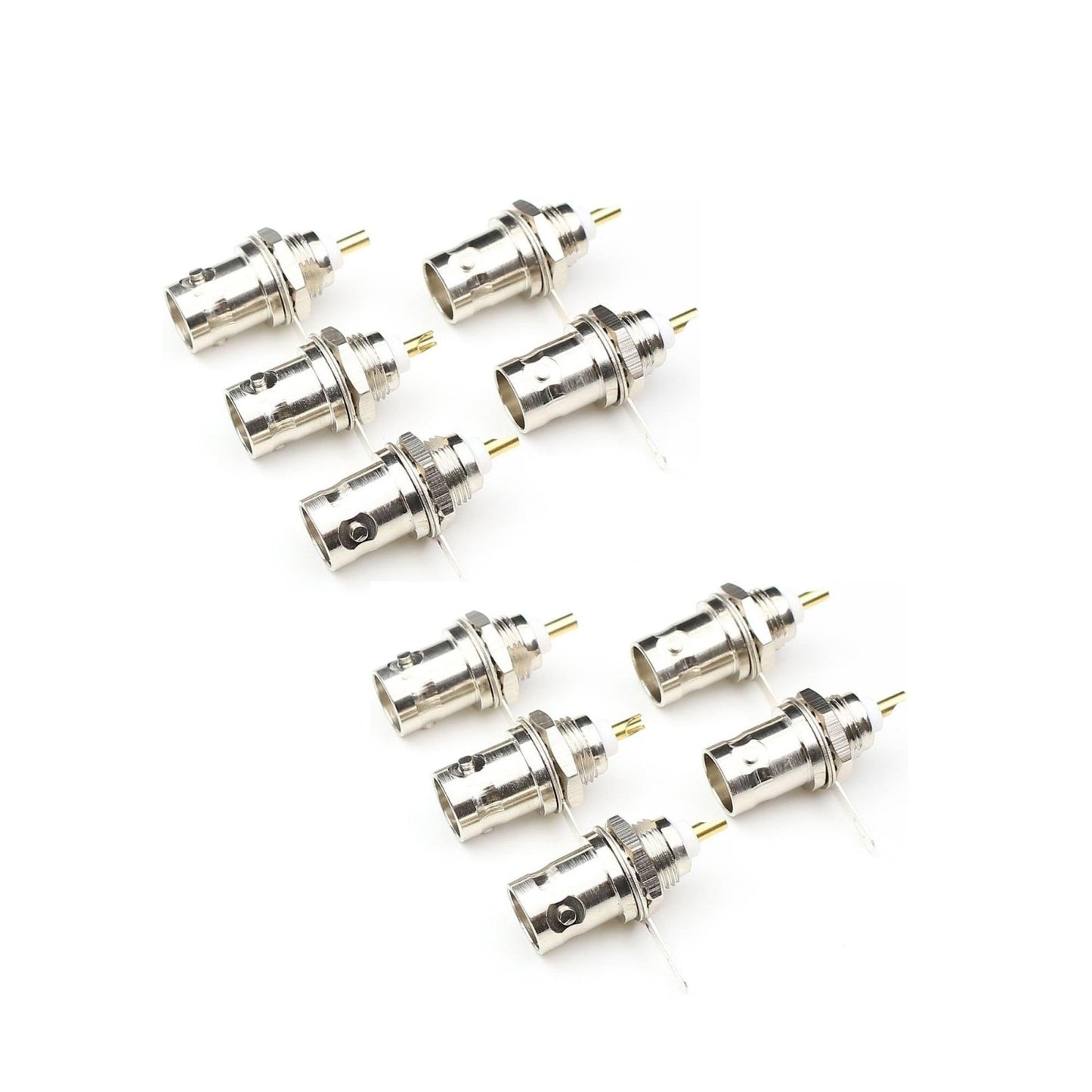 BNC Female Jack Straight Bulkhead Mount Solder Cup RF Connector (1/2/5/10 packs) - Envistia Mall