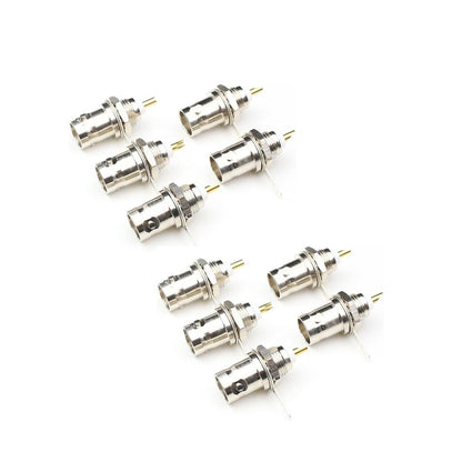 BNC Female Jack Straight Bulkhead Mount Solder Cup RF Connector (1/2/5/10 packs) - Envistia Mall