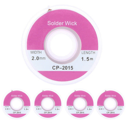 Desoldering Braid Wick Solder Remover – No - Residue Rosin Flux – 2.0mm x 5ft (1.5m) (1/2/5/10 Rolls) - Envistia Mall
