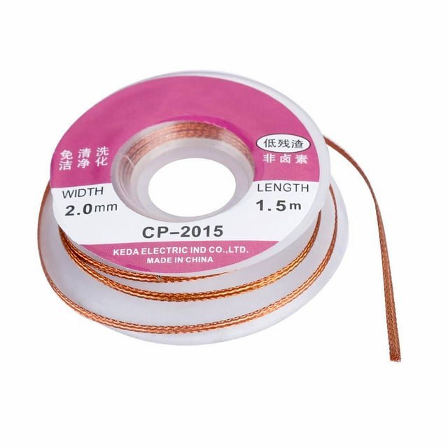 Desoldering Braid Wick Solder Remover – No - Residue Rosin Flux – 2.0mm x 5ft (1.5m) (1/2/5/10 Rolls) - Envistia Mall