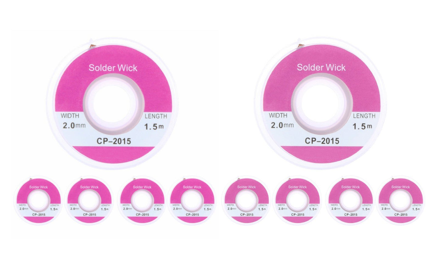 Desoldering Braid Wick Solder Remover – No - Residue Rosin Flux – 2.0mm x 5ft (1.5m) (1/2/5/10 Rolls) - Envistia Mall