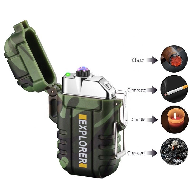 Radion Explorer Green Camo Plasma Electric Rechargeable Flameless Lighter Waterproof Windproof by Envistia Mall