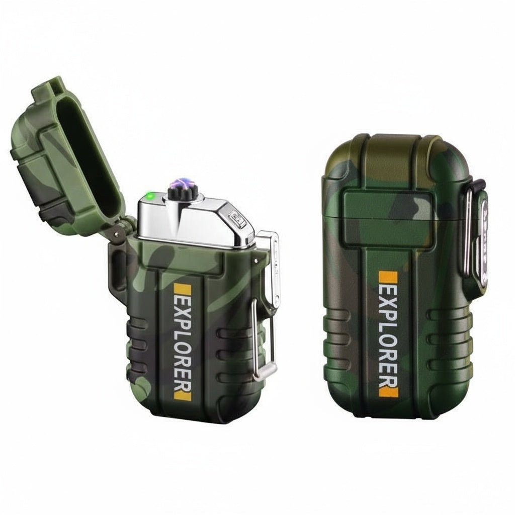 Radion Explorer Green Camo Plasma Electric Rechargeable Flameless Lighter Waterproof Windproof (2 - packs) by Envistia Mall
