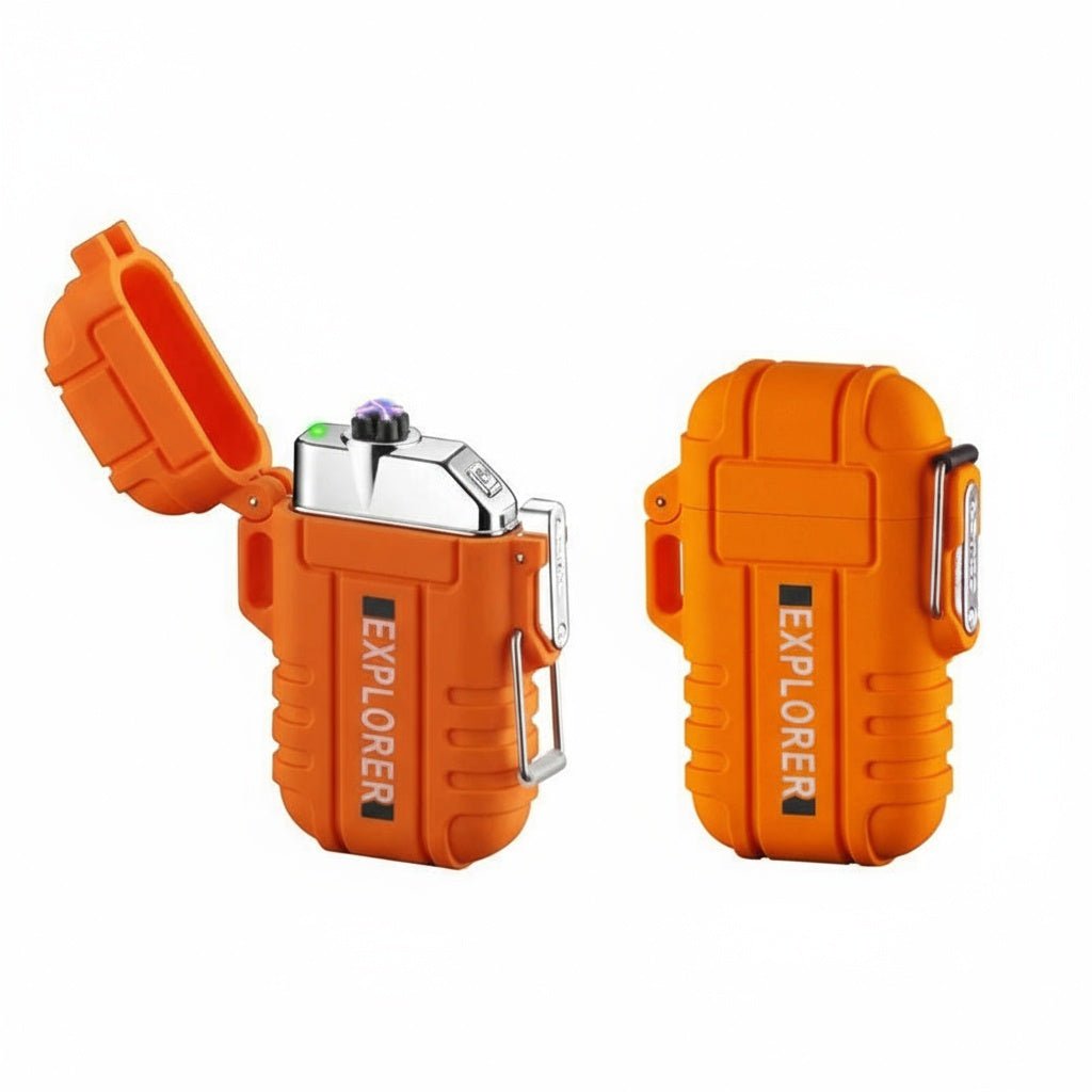 Radion Explorer Orange Plasma Electric Rechargeable Flameless Lighter Waterproof Windproof (2 - packs) by Envistia Mall