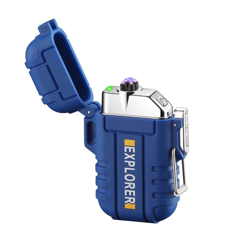 Radion "Explorer" blue dual-arc plasma lighter on a white background