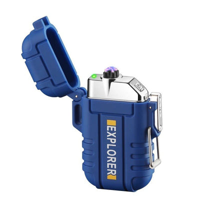 Radion "Explorer" blue dual-arc plasma lighter on a white background