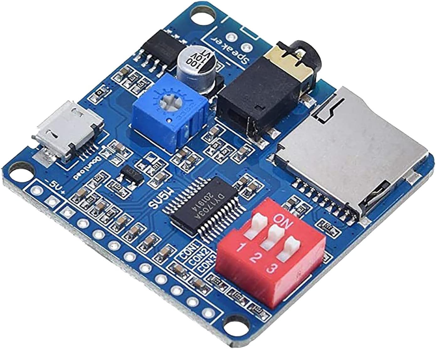 DY - SV5W Voice Playback MP3 Music Player Amplifier Module 5W SD/TF Card UART I/O - Envistia Mall