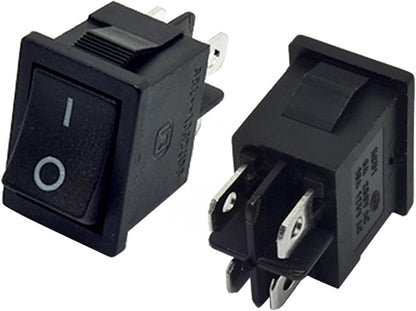 KCD1 Rocker Switch – 4-Pin DPST On/Off – 6A 250VAC / 10A 125VAC - Front and rear images