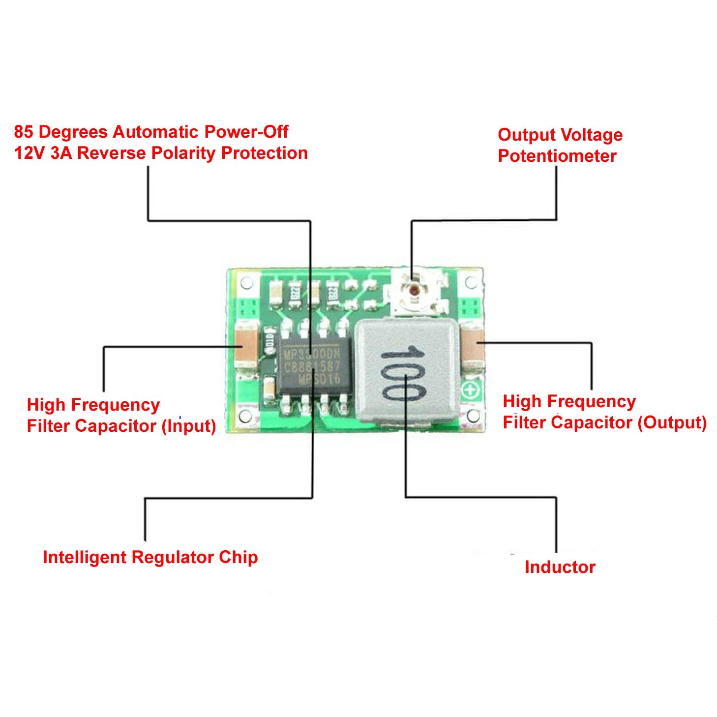 Mini360 Ultra-Small 1-17V Output DC-DC Step-Down Buck Converter Module RCs, Quadcopters, Drones, DIY - Envistia Mall