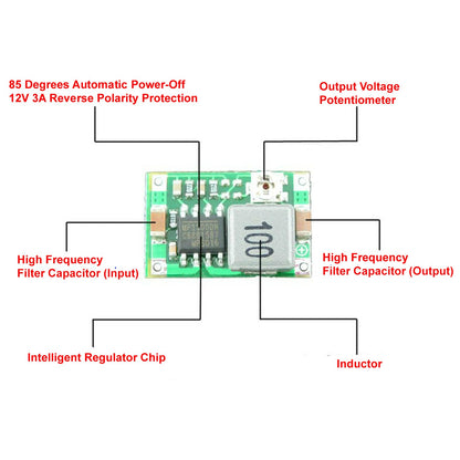 Mini360 Ultra-Small 1-17V Output DC-DC Step-Down Buck Converter Module RCs, Quadcopters, Drones, DIY - Envistia Mall