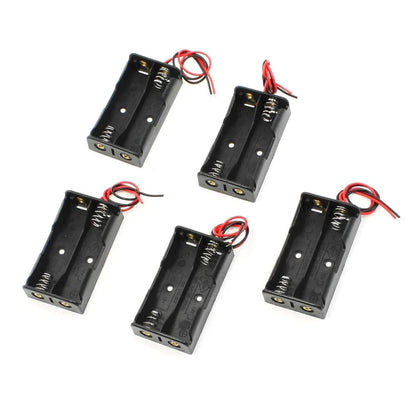 Pack of Five 2X AA Series Connected 3V (1.5V x 2) Battery Holder Case with 4" Wire Leads from Envistia Mall