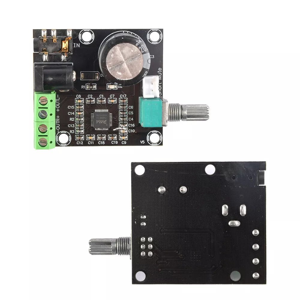 PAM8610 Mini 10W+10W Stereo Audio Power Amplifier Board Module with Volume Control - Envistia Mall